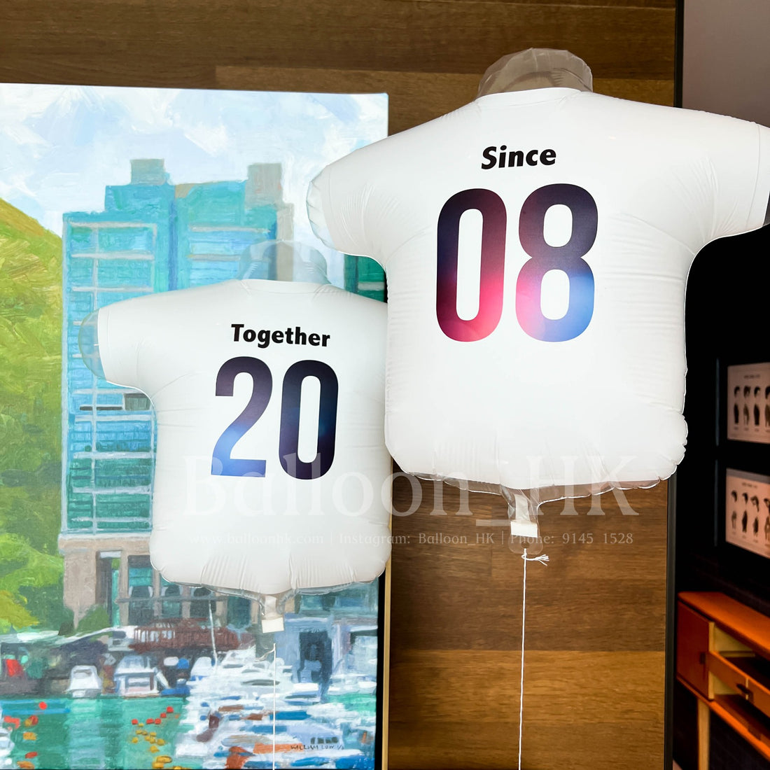 彩印情侶衫氣球｜訂製T-Shirt造型氣球｜自訂圖案