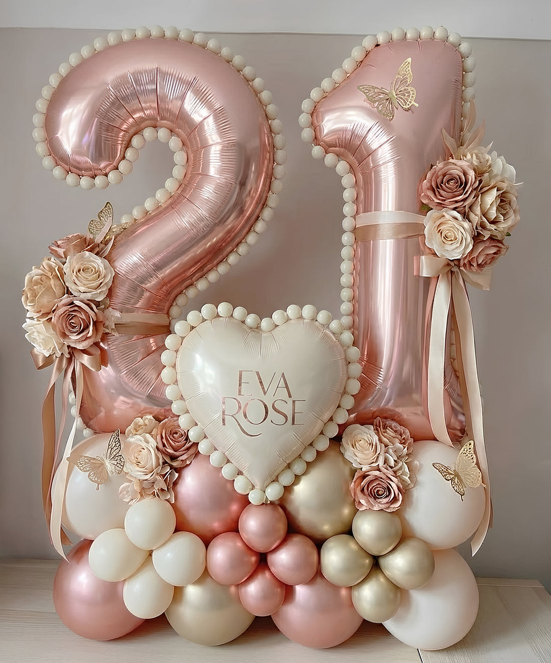 生日佈置｜數字底座｜玫瑰金女神色