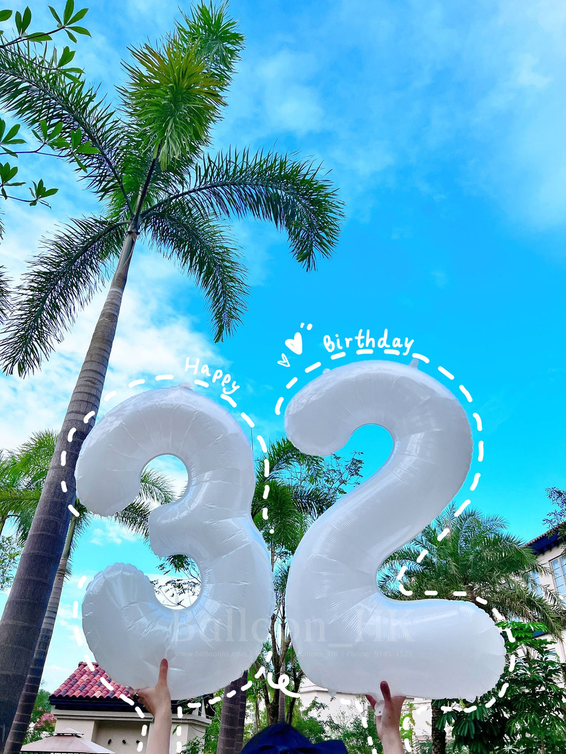 白色氣球｜數字氣球｜錫紙氣球 | BalloonHK  