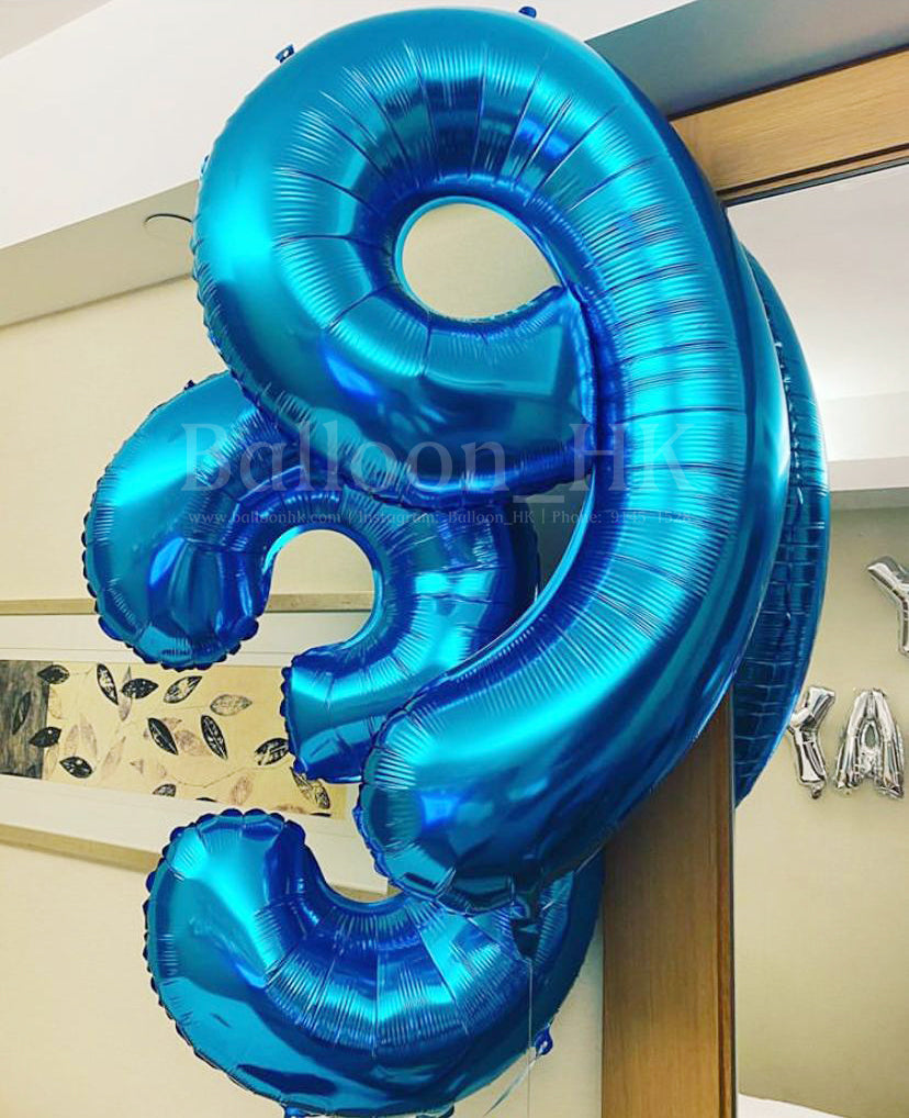 藍色氣球｜數字氣球｜錫紙氣球 | BalloonHK  