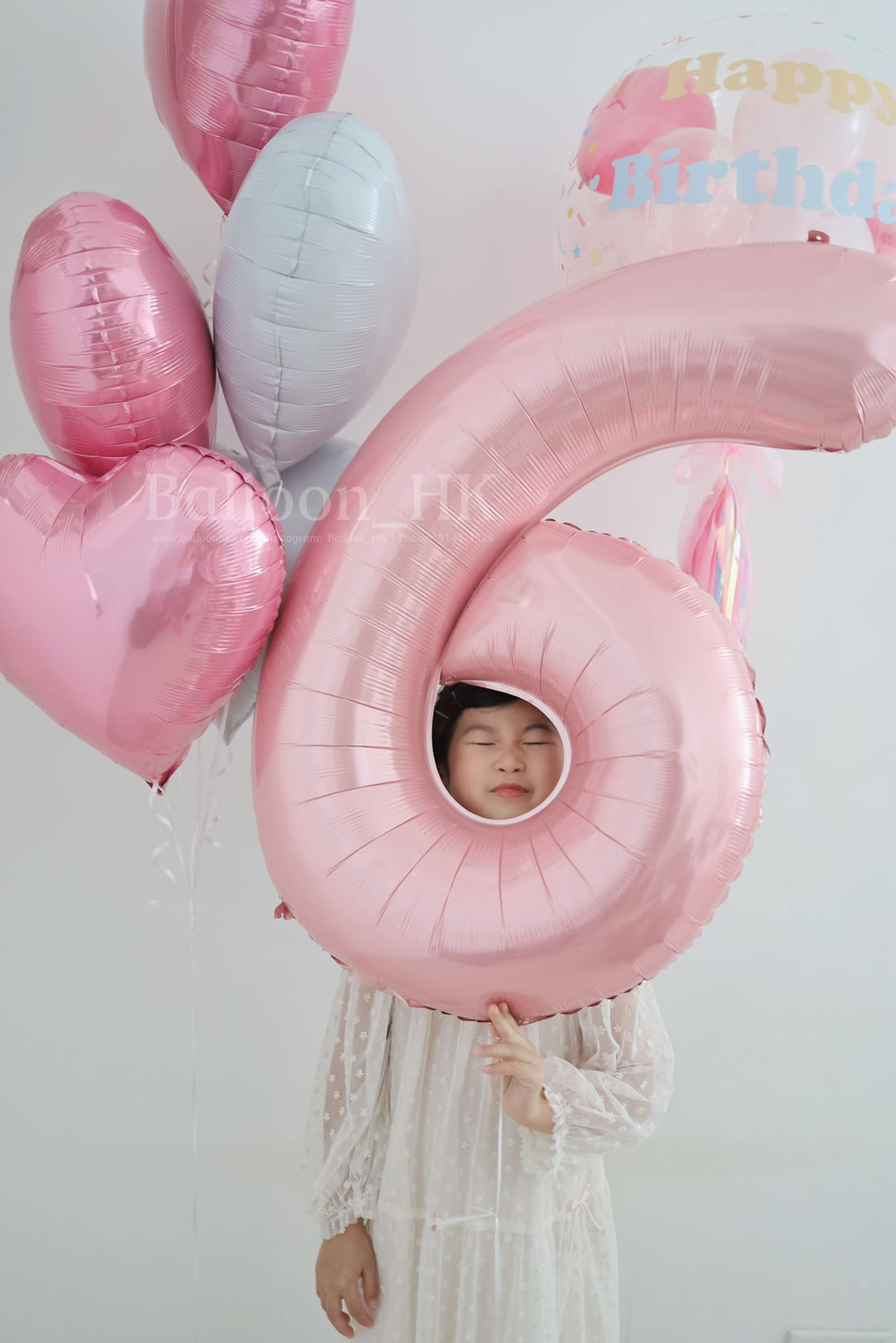 淺粉紅氣球｜數字氣球｜錫紙氣球 | Balloon HK  