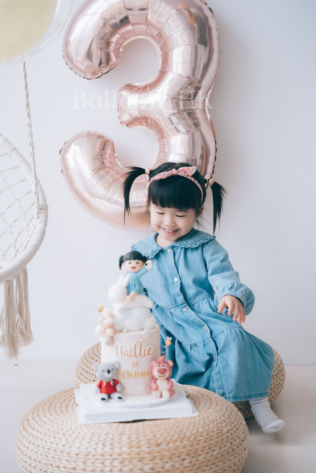 玫瑰金色數字氣球 3