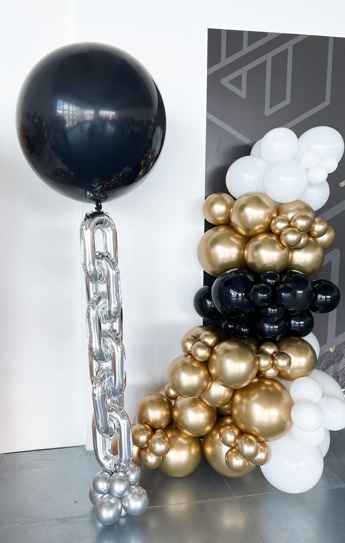 鐵鍊氣球｜健身主題氣球｜黑色型格氣球｜BALLOON HK