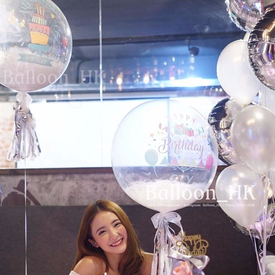 透明羽毛氣球｜生日氣球｜ Message氣球｜ BALLOON HK 氣球專門店
