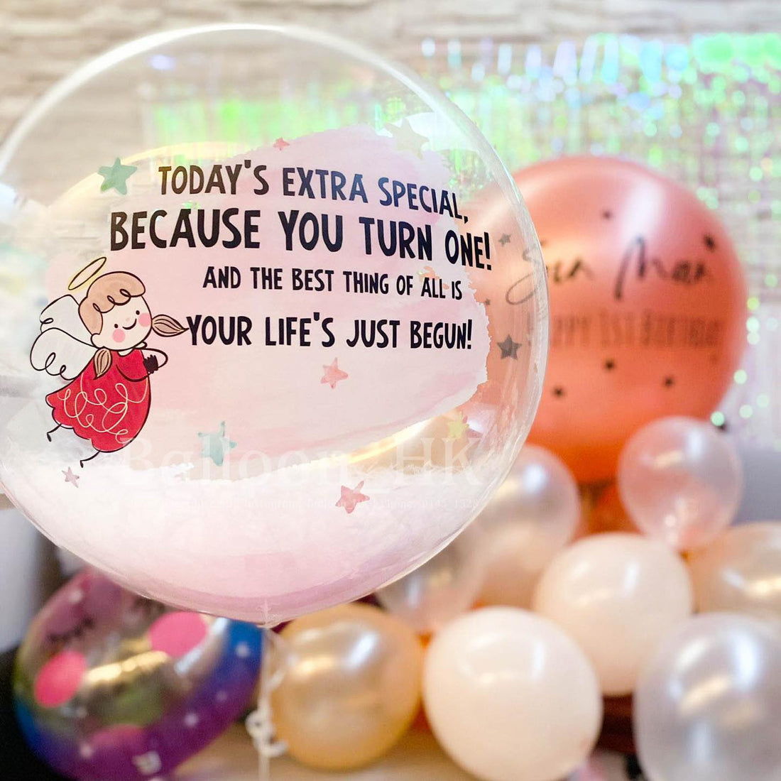 透明羽毛氣球｜生日氣球｜ Message氣球｜ BALLOON HK 氣球專門店