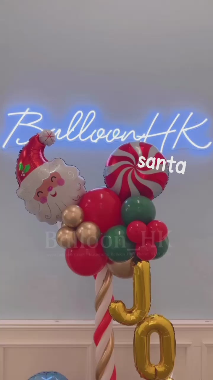 聖誕主題氣球柱