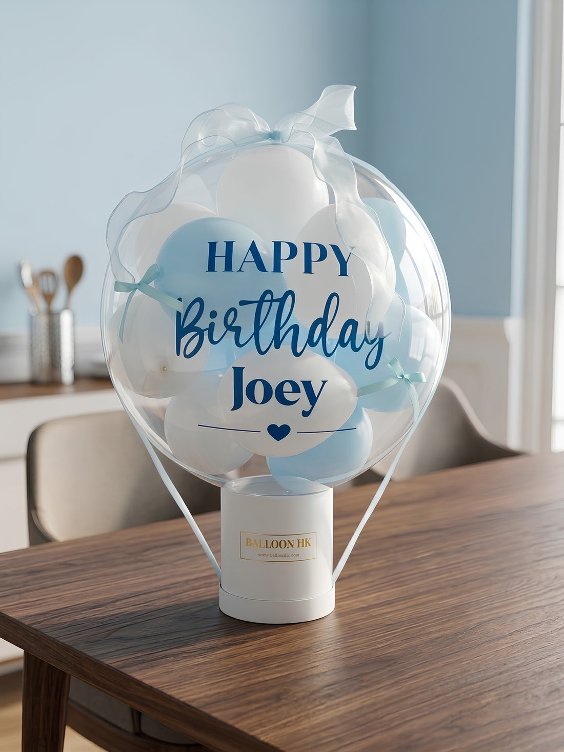 淺藍氣球 | 生日 | 蝴蝶結 | BALLOONHK 氣球專門店