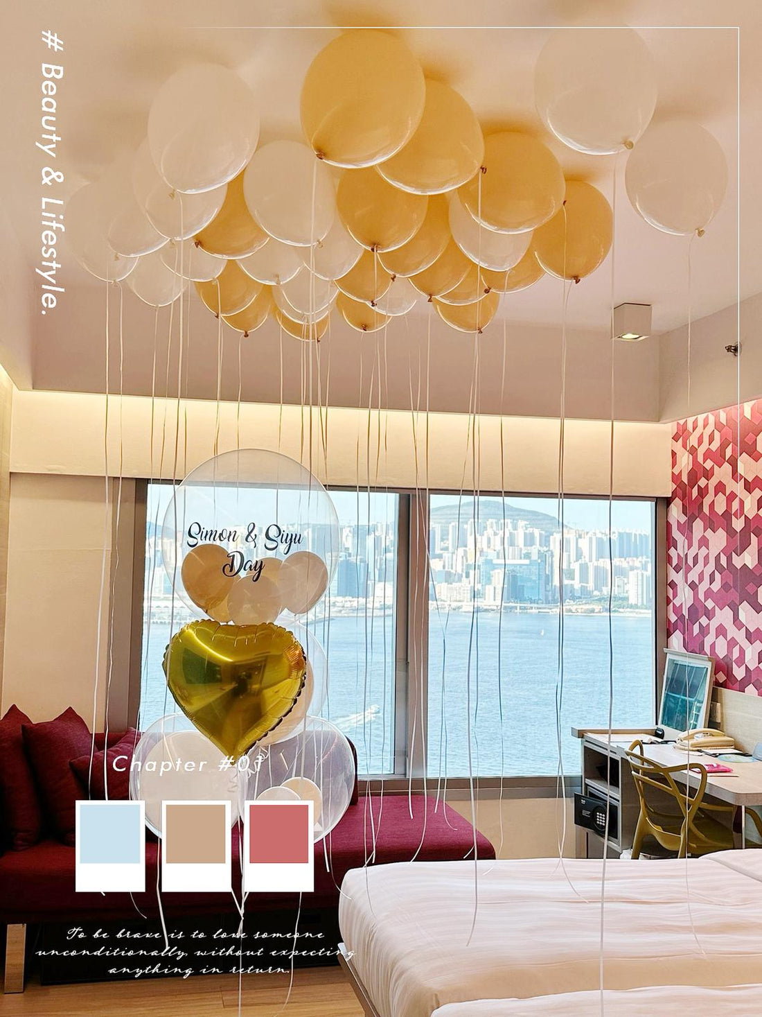 Balloon HK | 紀念日氣球 | 簡約浪漫氣球佈置