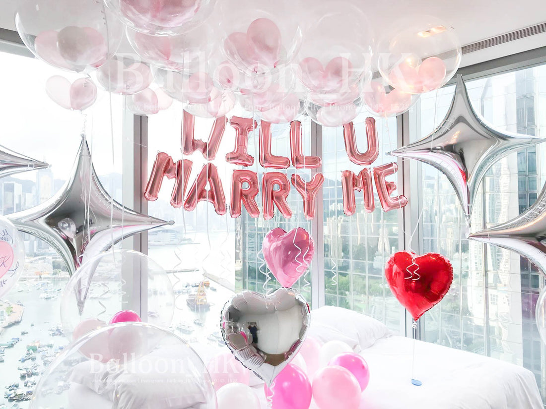 求婚氣球｜酒店求婚佈置｜求婚裝飾｜Balloon HK